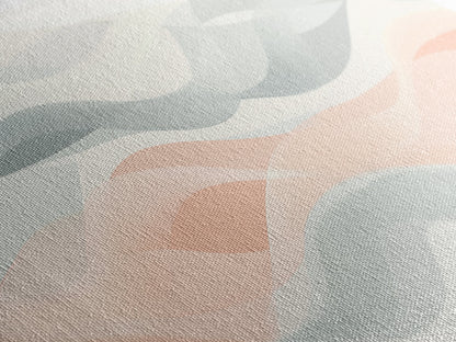 Retro Wall Art MCM Inspired Abstract Art, Mid-Century Modern Art, Retro Geometric Art, Ocean Waves, Modern Abstract Pastel Painting