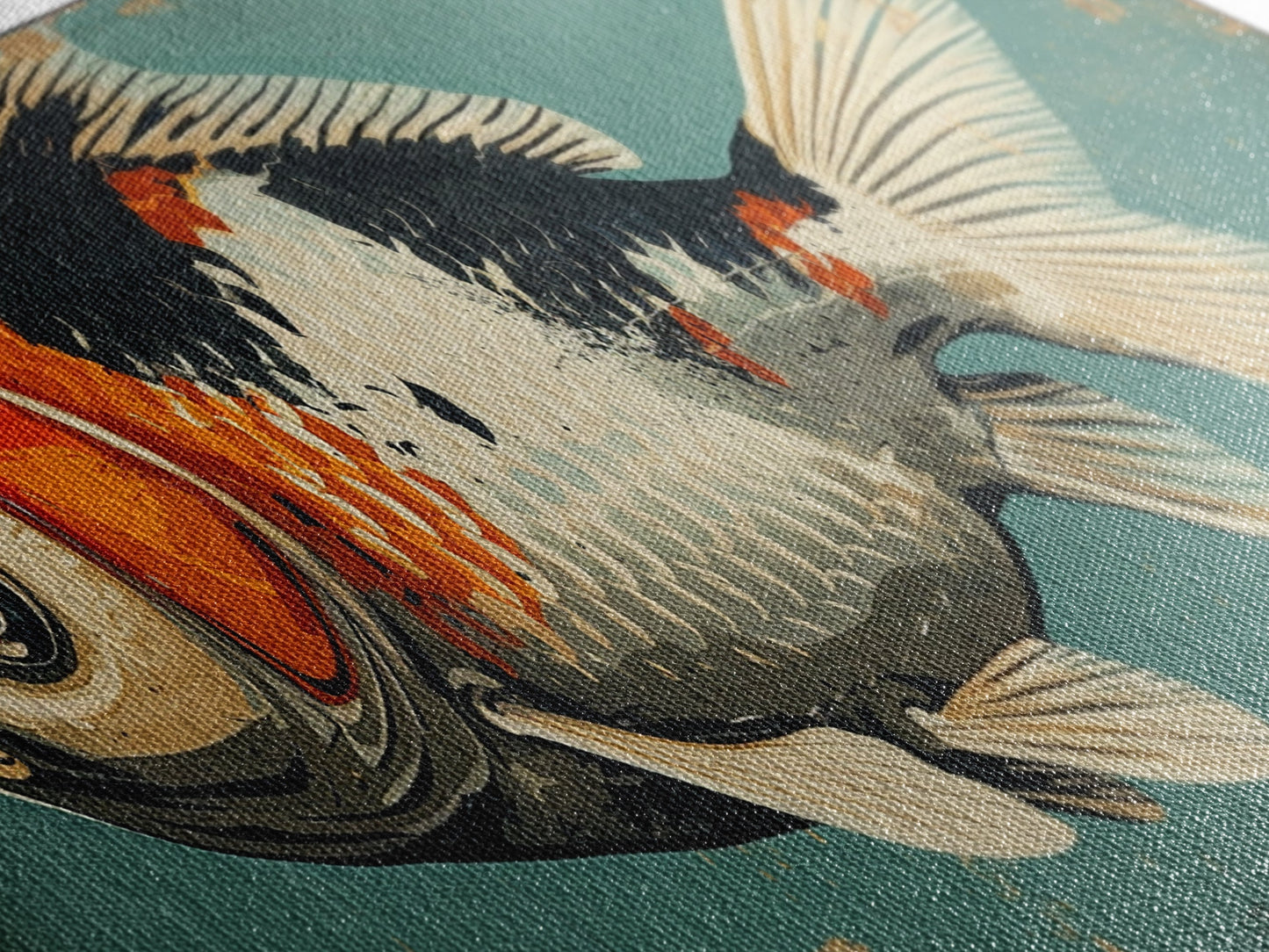 Gold Fish Painting Print, Wood Framed Canvas Print Wall Art Home Decor For Above Sofa In Living Room