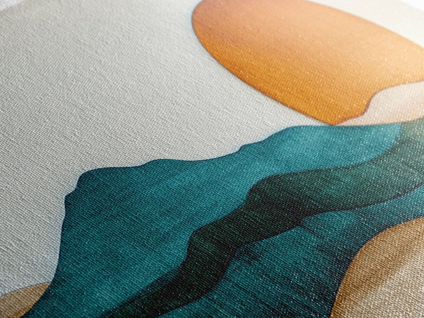 Beautiful Sunset Landscape Painting Print, Minimalist Decor, Eclectic Boho or Kitsch Wall Art