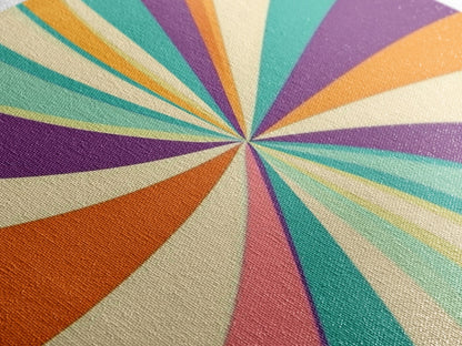 Mid Century Modern Framed Bauhaus Style Wall Art, Canvas Retro Decor, Horizontal Panoramic Wide and Narrow Wall Art Painting