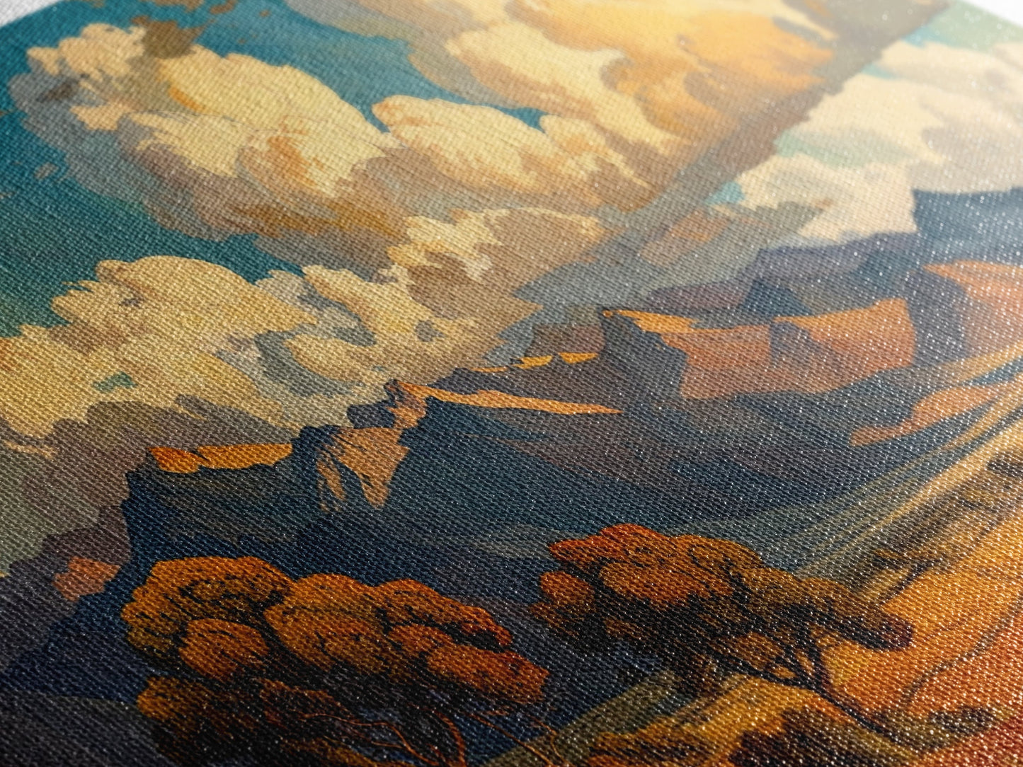 Home On The Mountains Framed Canvas Print, Southwestern Wall Art, Beautiful Home Decor For Above Sofa Or Couch, Rustic Farmhouse Art