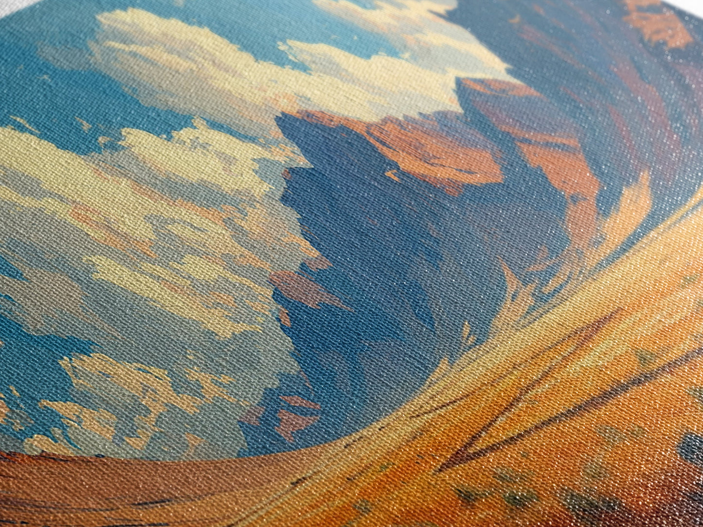 Southwestern Wall Decor | Western Wall Art | Retro Landscape Painting | Canvas Print | Retro Wall Hanging | American Western Arizona Art