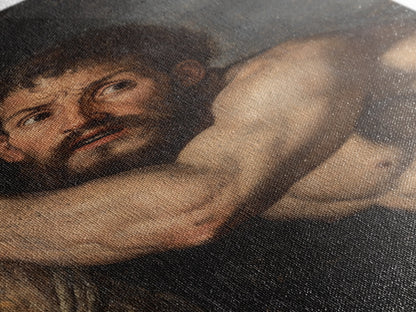 Satyr Painting Print, Framed Canvas Print, Satyr Painting Original, Satyr Artwork, Folk Art, Spooky Decor