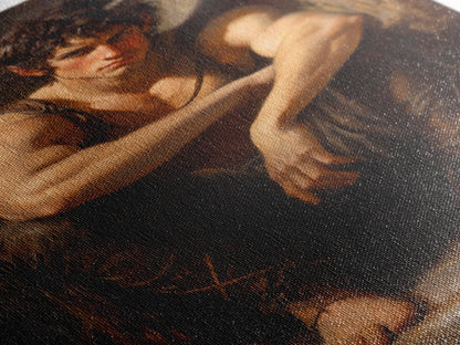 The Satyr Dark Macabre Wall Art, Framed Canvas Print, Dark Academia, Satyr Oil Painting, Halloween Decor