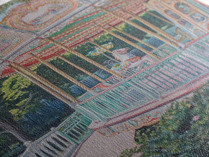 Nursery Decor Framed Canvas Print, Wall Decor for Girl's Room, Carrousel Oil Painting, Oil Painting of a Carrousel