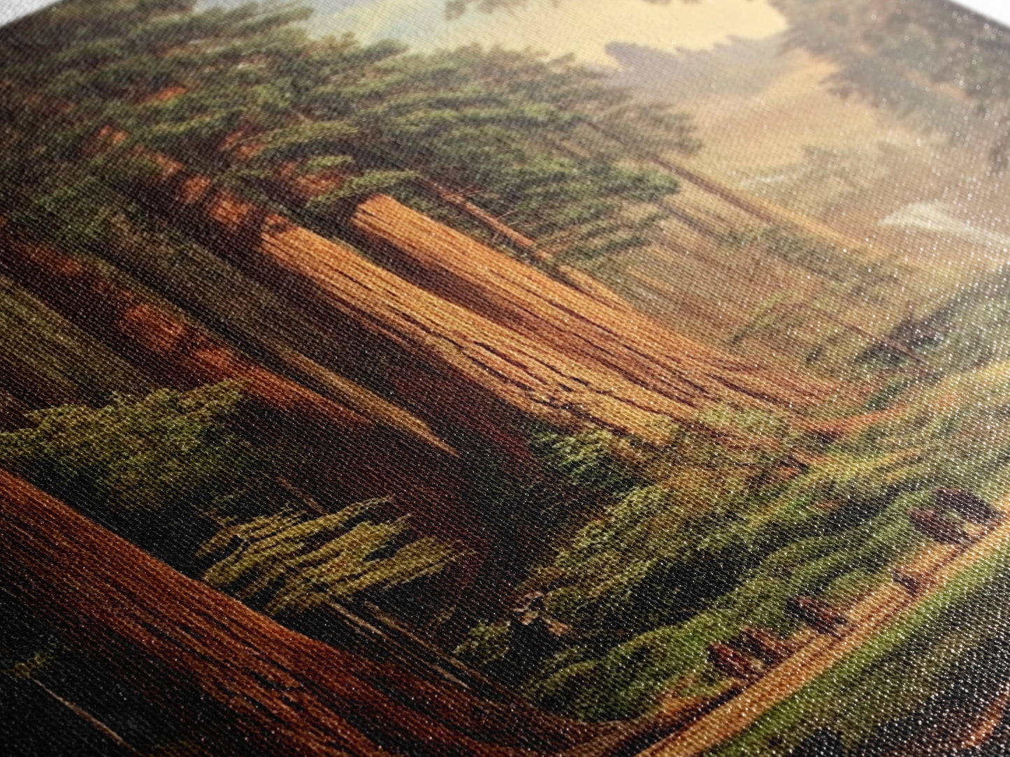 Ancient California Redwoods Framed Canvas Print, Fantasy Painting, Fantasy Wall Art, Beautiful California Wall Art