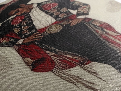 The Matador Oil Painting Canvas Print, Chicano Wall Art, Mexicano Decor, Mexican Inspired Wall Art