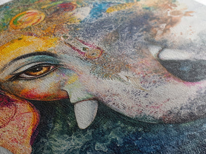 Ganesh Wall Art, Ganesha Painting Print, Framed Canvas Print, Painting of Ganesha, Ganesh Art