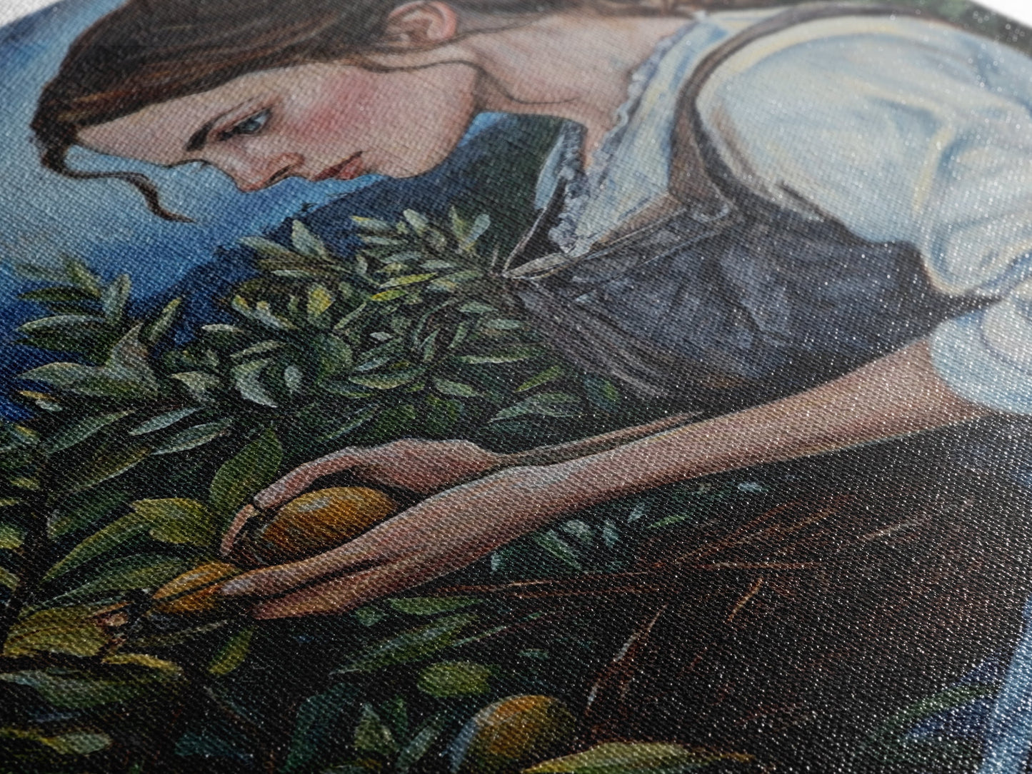 Woman In Garden Painting Print, Victorian Woman Portrait Painting Print, Lady In The Garden, Traditional Wall Art