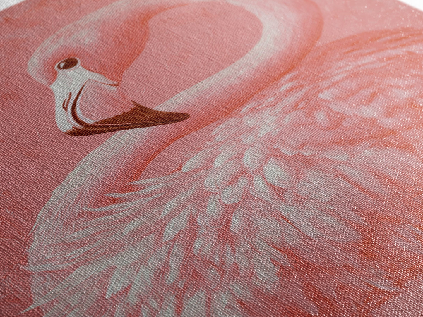 Pink Flamingo Painting Print, Preppy Trendy Wall Art, Animal Print, Framed Canvas Print, Wood Framed Art, Dorm Decor, Apartment Art