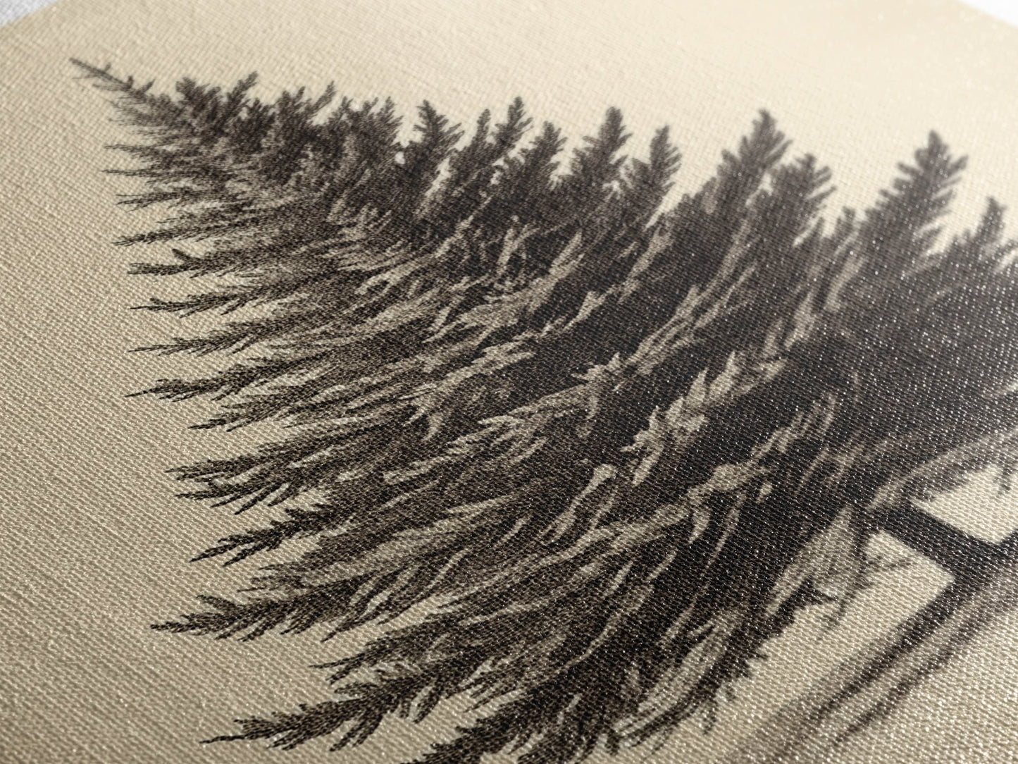 Vintage Christmas Tree Canvas Print - Framed Canvas - Minimalist Christmas Art - Boho Christmas Art - Rustic Christmas Art