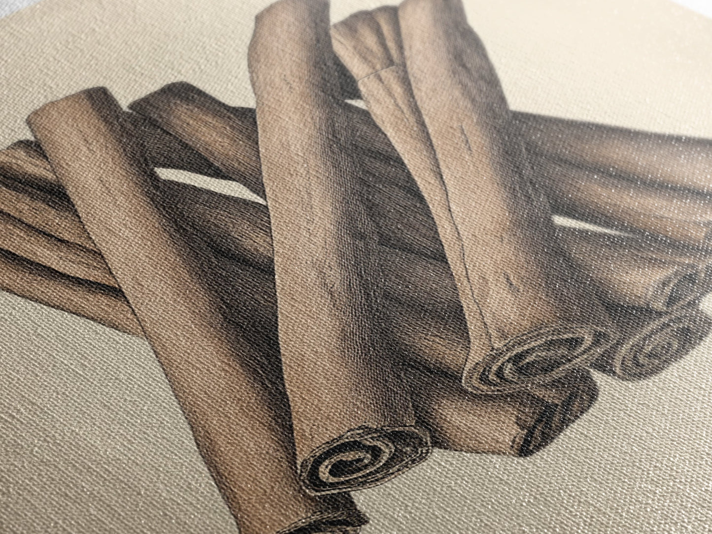 Christmas Cinnamon Sticks Canvas Print - Framed Canvas - Minimalist Christmas Art - Boho Christmas Art - Rustic Christmas Art