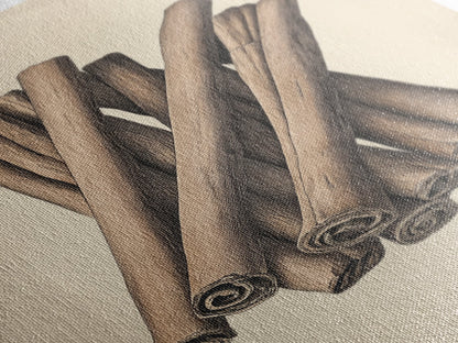 Christmas Cinnamon Sticks Canvas Print - Framed Canvas - Minimalist Christmas Art - Boho Christmas Art - Rustic Christmas Art