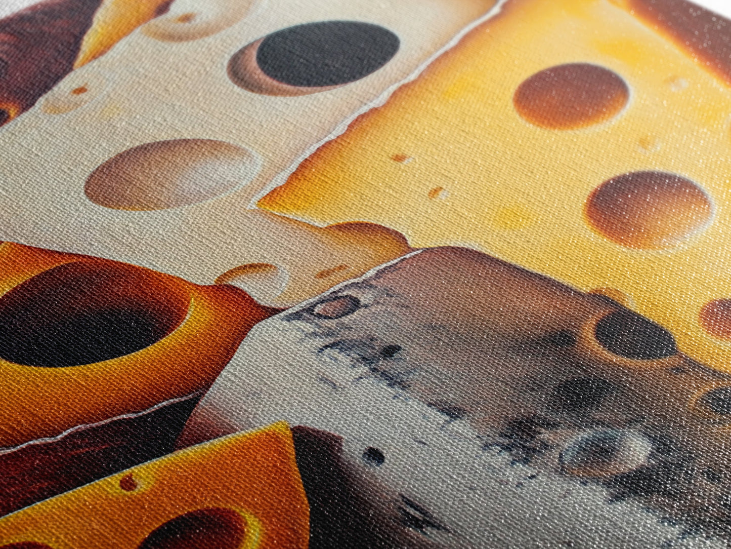 Kitchen Wall Art Painting of Cheese Canvas Print, Kitchen Decor, Modern Kitchen, Food Review Prop Decor