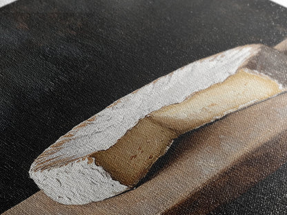 Wheel Of Cheese Painting Print, Brie Cheese Art, Cheese Painting, Cheese Still Life Oil Painting, Cheese Painting, Rustic Kitchen Decor