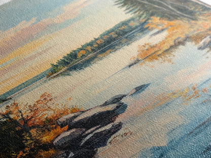 Acadia National Park Oil Painting Print, Maine Oil Painting, Nautical Coastal Decor, National Park Art, Landscape Painting, Cabin Decor