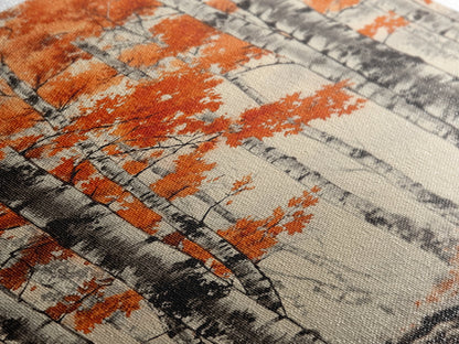 Birch Forest Art Print Autumn Aspen Trees Wall Art Birches Canvas Print Watercolor Landscape Colorado Art Neutral Fall Forest Painting