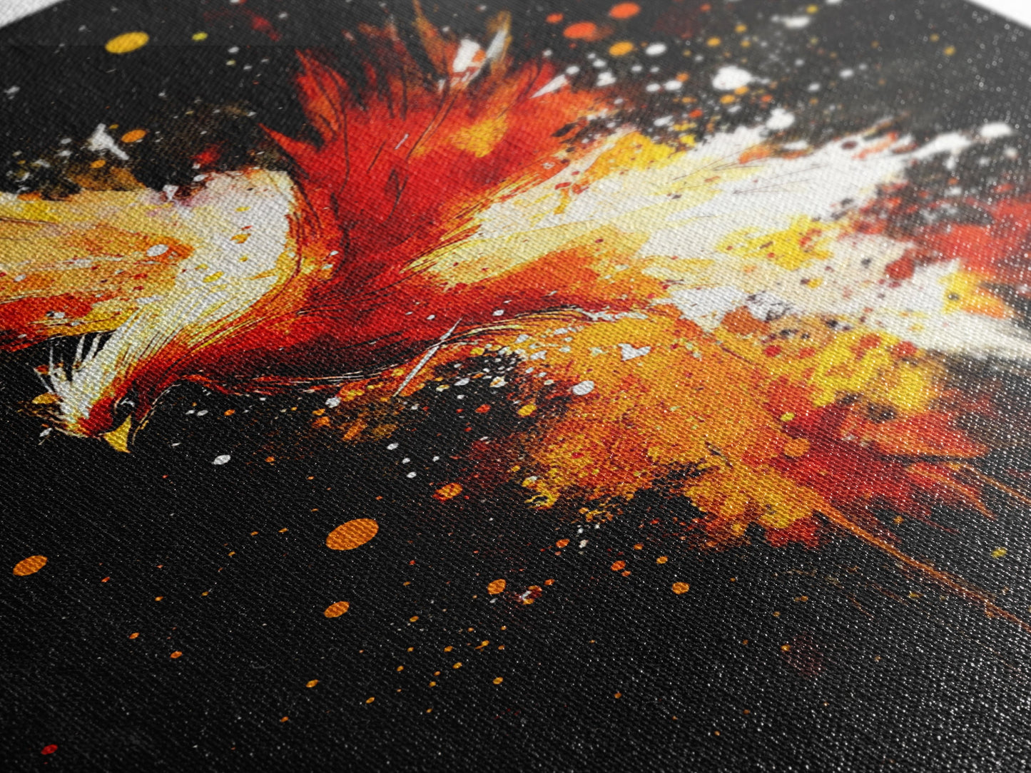 Phoenix In Flames, Retribution, Framed Canvas Print, The Phoenix, Framed Wall Art, Original Painting Phoenix, Punk Art, Graffiti Art