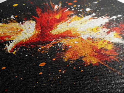 Phoenix In Flames, Retribution, Framed Canvas Print, The Phoenix, Framed Wall Art, Original Painting Phoenix, Punk Art, Graffiti Art