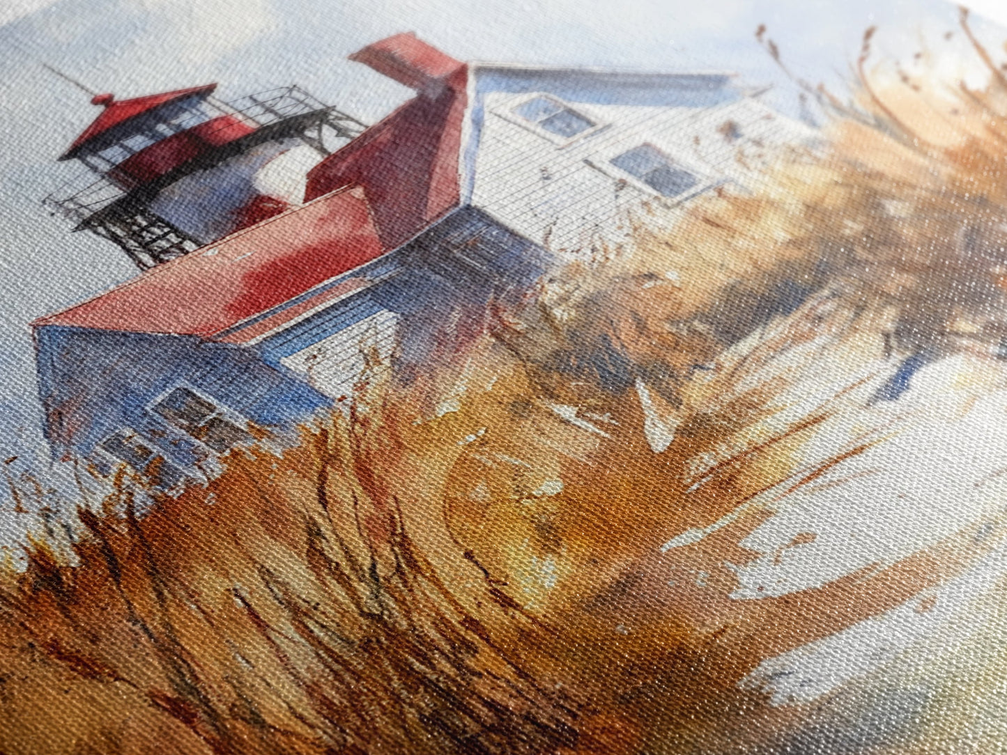 Maine Wall Art, Canvas Print, Ready To Hang Wall Art With Wood Frame, Maine Watercolor Painting, Nautical Home Decor