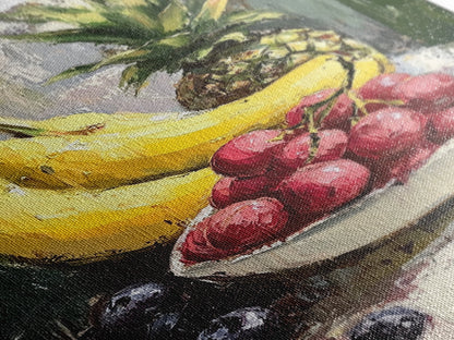 Retro Antique Fruit Still Life Oil Painting Canvas Print, Wood Framed Canvas, Still Life Art, Oil Painting Print, Kitchen Decor, Kitchen Wall Art