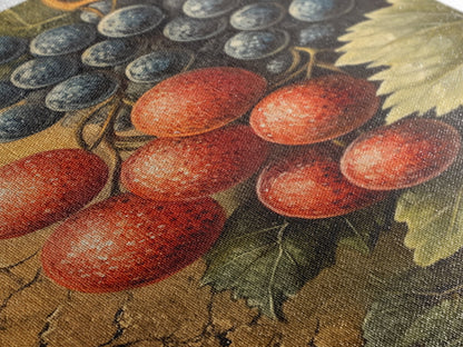 Grapes Wall Art Framed Canvas Print, Antique Fruit Still Life Oil Painting Print, Kitchen Decor, Modern Farmhouse Wall Art, Farmhouse Decor