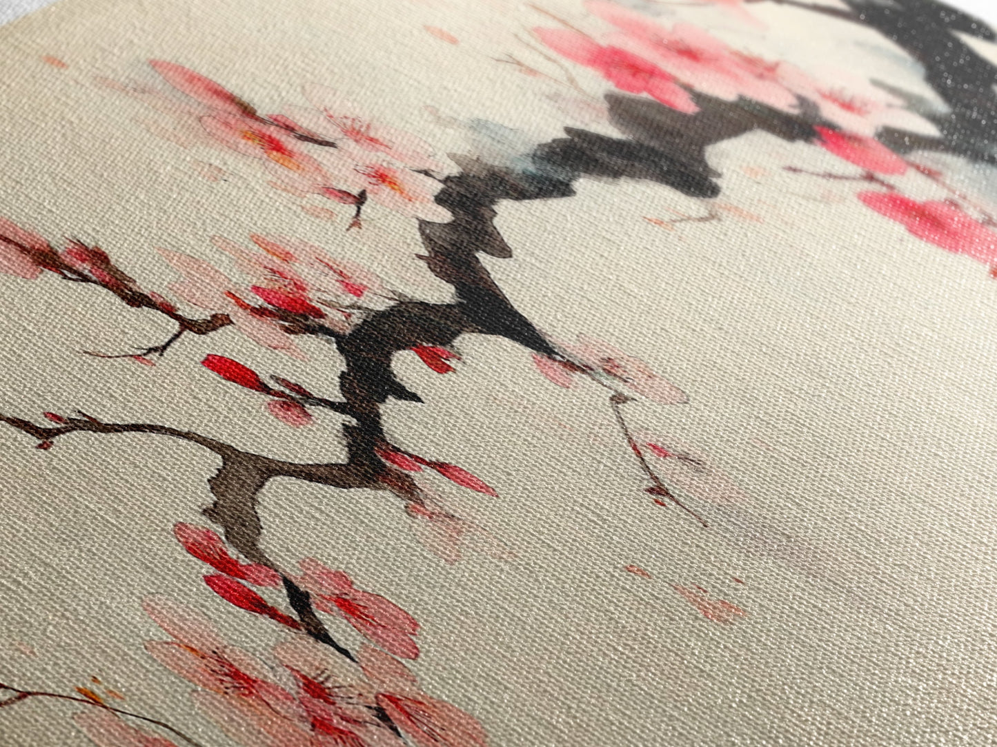 Japanese Wall Decor Landscape Print - Cherry Blossoms Painting - Japanese Minimalism Wall Art - Floral Home Decor - Flower Painting