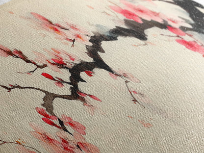 Japanese Wall Decor Landscape Print - Cherry Blossoms Painting - Japanese Minimalism Wall Art - Floral Home Decor - Flower Painting