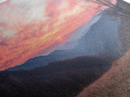 Great Smoky Mountains Panoramic Wall Art Canvas Print, Smoky Mountains Photography Style Wall Art, Landscape Painting