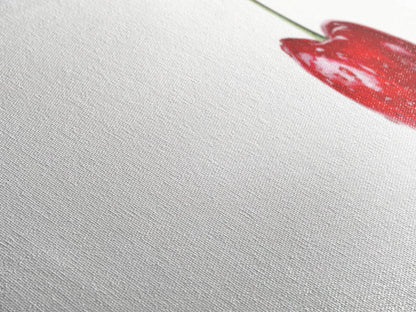 Cherry Painting Print, Panoramic Decor, Cherry Wall Art, Original Cherry Painting Wall Art For Kitchen, Extra Wide Horizontal Art, Cherry Decor