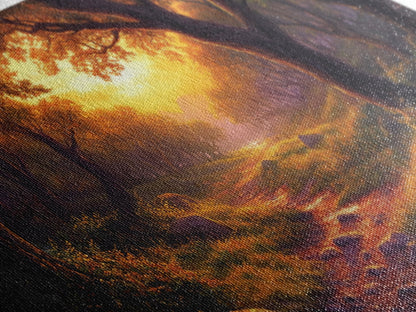 Cute Fantasy Wall Art, Framed Canvas Print, Fantasy Landscape Painting Print, Fairy Art, Fairy Landscape Wall Art Decor