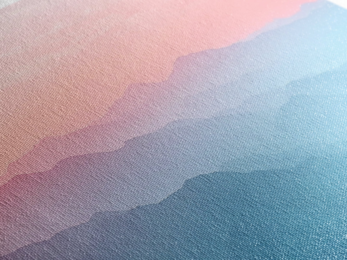 Vaporwave Landscape Painting Print of The Blue Ridge Mountains, Framed Canvas Print, Foggy Mountain Landscape Painting, Ready To Hang Art