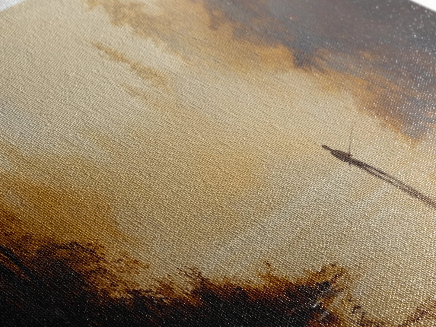 Retro Oil Painting Print of a Fly Fisher - Framed Canvas Print - Fishing Wall Art, Fisherman Painting, Fishing Gift, Gift for Fisher