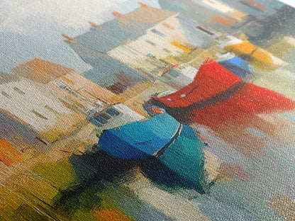 Retro Nantucket Wall Art Framed Canvas Print | Nantucket Oil Painting | Nantucket Decor | Nautical Wall Art | Seascape Painting