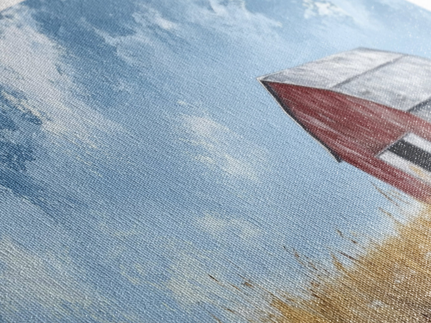 Old Building Farm In A Wheat Field, Framed Canvas Painting Print, Panoramic Rural Landscape Wall Art Rustic Barn Country Side Ready To Hang