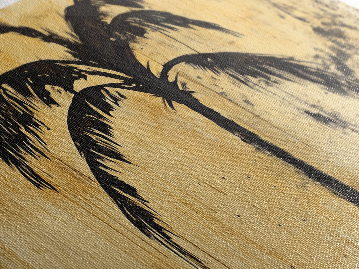 Palm Tree Abstract Painting Print, Coastal Decor, Framed Canvas Ready To Hang, Nautical Painting, Coastal Home Decor, Living Room Palm Tree Art