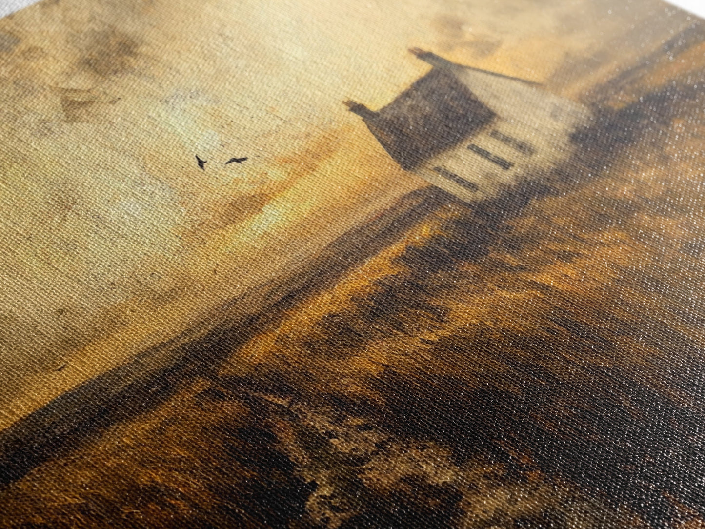 Retro Vintage Farmhouse Painting Print, Cute Rustic Boho Wall Art, Modern Farmhouse Oil Painting Wall Art for Living Room