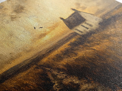 Retro Vintage Farmhouse Painting Print, Cute Rustic Boho Wall Art, Modern Farmhouse Oil Painting Wall Art for Living Room