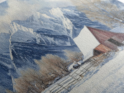 Winter Cabin Oil Painting Print - Rustic Farmhouse Decor - Modern Farmhouse - Cabin Decor - Rural America Oil Painting Print