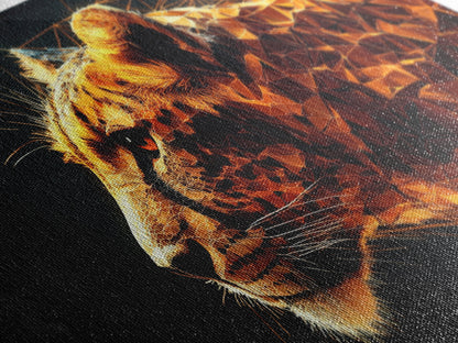 Horizontal Cheetah Print - Framed Canvas Print - Cheetah Painting - Cheetah Wall Art - Big Cat Wall Art - Thought Provoking Abstract Art