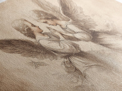 Guardian Angel Wall Art, Angel Painting Canvas Print, Angel Sketch, Angelic Home Decor, Christian Art, Christianity Home Decor