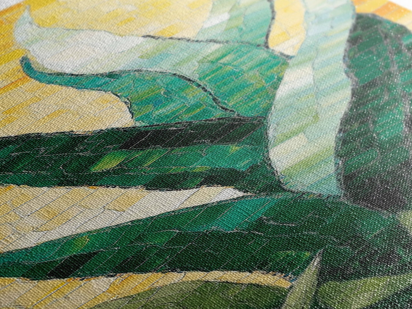 Mosaic Agave Plant Framed Canvas Print Botanical Prints Green Wall Art Rustic Decor Whimsical Art Kitchen Decor