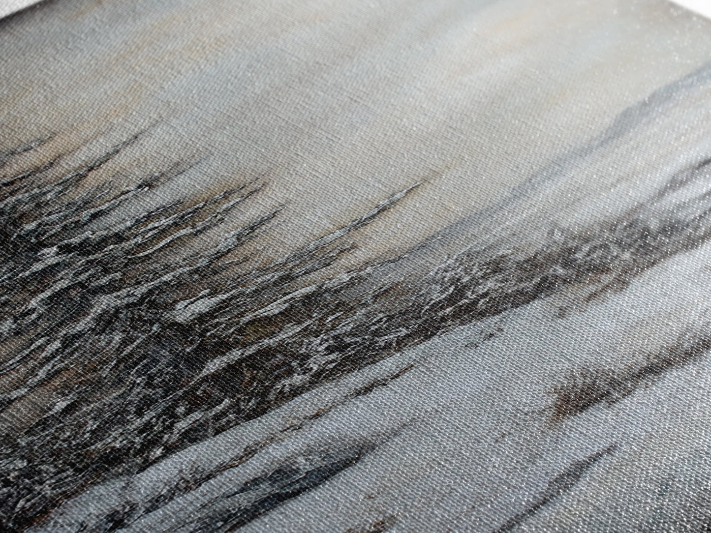 Framed Canvas Print Winter Pine Tree Art Rustic Landscape Wall Art Tall Narrow Art Cozy Cabin Decor Above Sofa Art