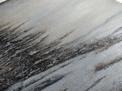 Framed Canvas Print Winter Pine Tree Art Rustic Landscape Wall Art Tall Narrow Art Cozy Cabin Decor Above Sofa Art