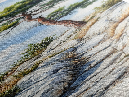 Rocky Mountain Pine Tree Painting - Framed Canvas Print Highlighting Serene Alpine Path for Rustic Wall Decor