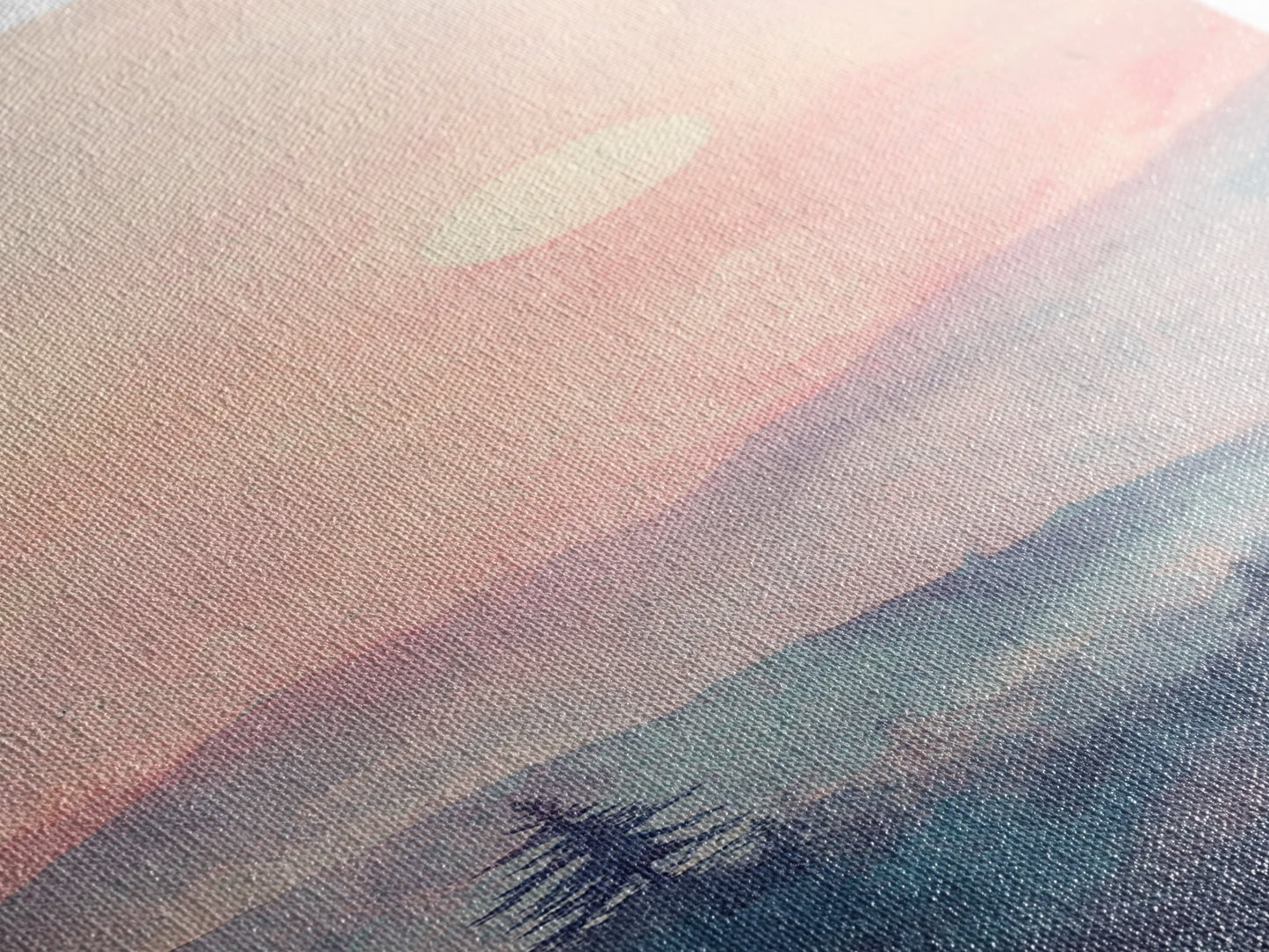 Sunset Over the Blue Ridge Mountains, Framed Canvas Print, Blue Ridge Mountains Painting, Home Decor, Ready To Hang Art, Mountain Painting