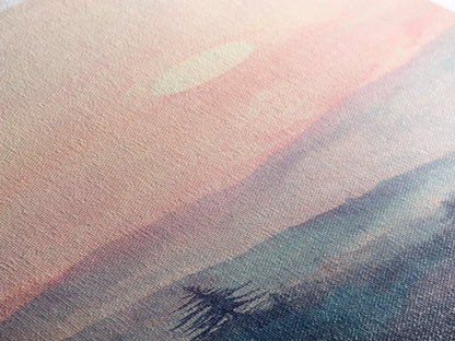 Sunset Over the Blue Ridge Mountains, Framed Canvas Print, Blue Ridge Mountains Painting, Home Decor, Ready To Hang Art, Mountain Painting