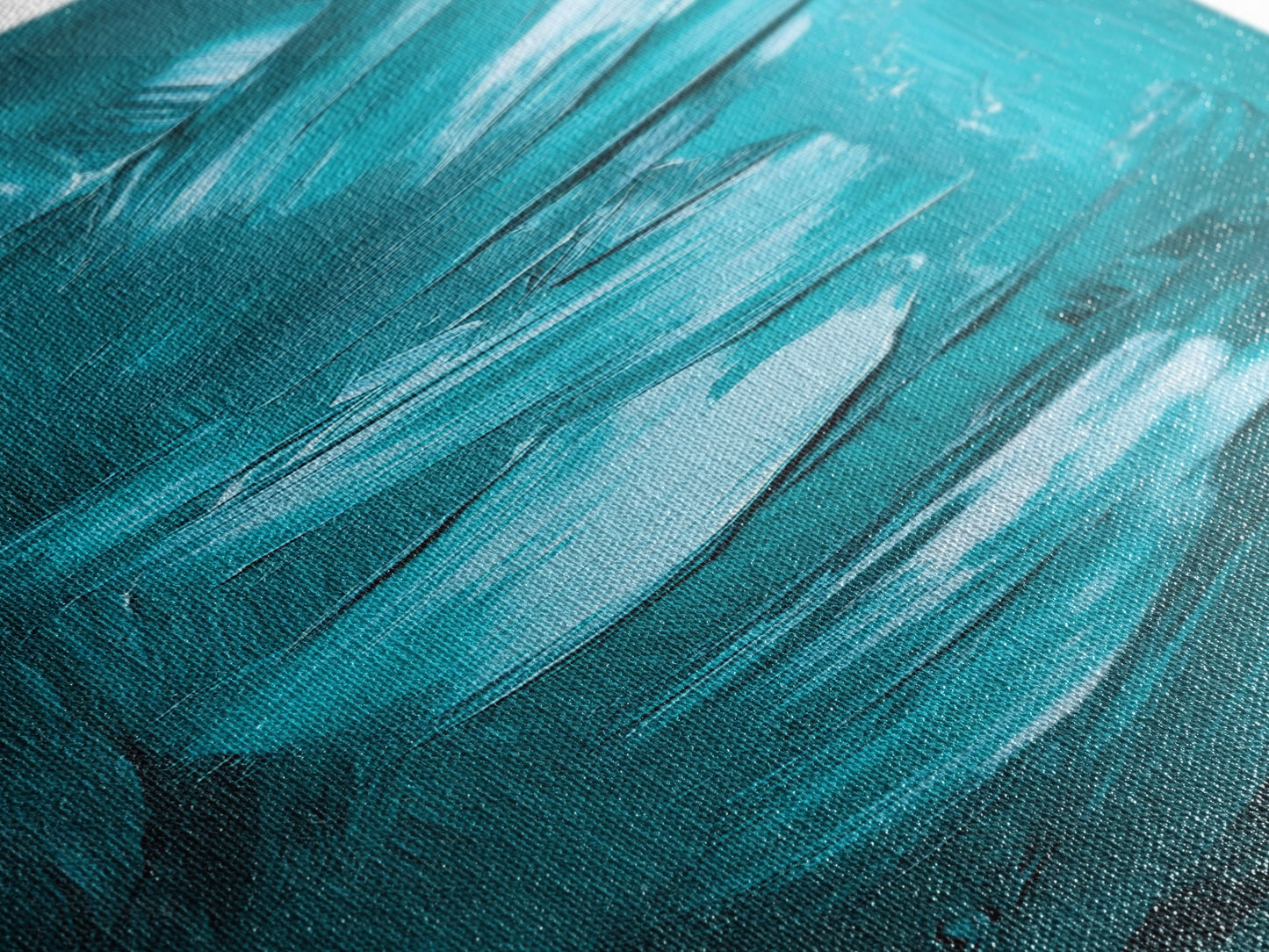 Textured Brushstroke Framed Canvas Print in Bold Teal, Geometric Wall Art, Vertical Wall Art, Coastal Decor, Bedroom Art, Gift Idea