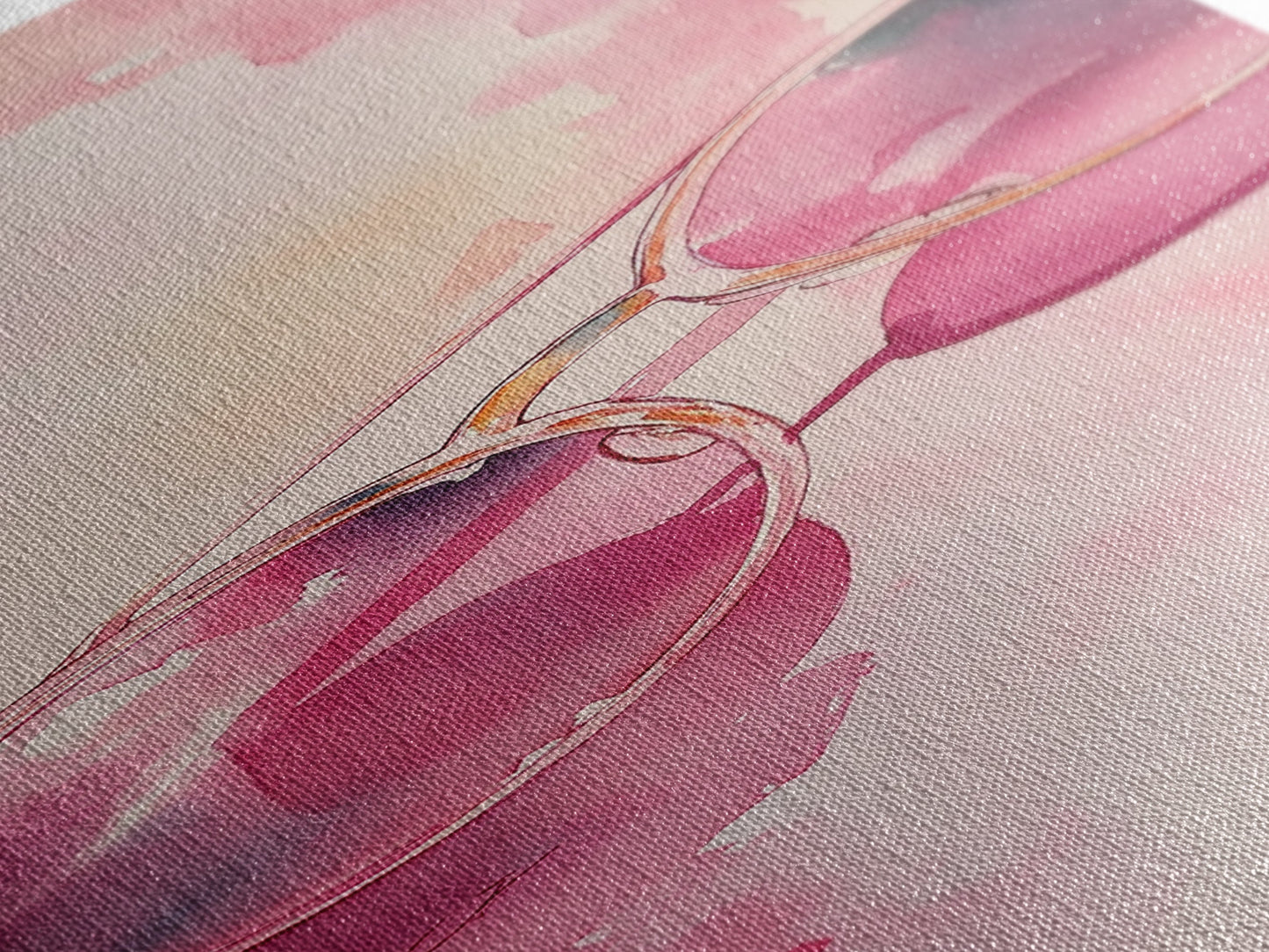 Retro Sunglasses Framed Canvas Print Pink Wall Art Light Pink Wall Art Dorm Decor Minimalist Art Above Couch Art Gift Idea