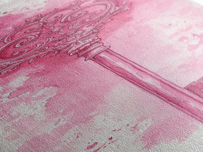 Intricate Key Art Framed Canvas Print Light Pink Wall Art Rustic Decor Minimalist Art Tall Skinny Art Above Couch Art Gift Idea